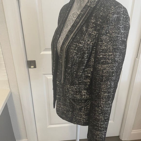 CACHE BLACK & SILVER CHAIN BLAZER BRAND NEW SZ 8 - Picture 6 of 12